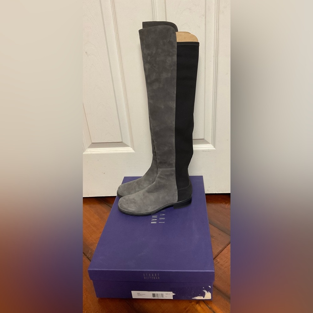 NIB Stuart Weitzman 5050 boots Smoke Suede size 5